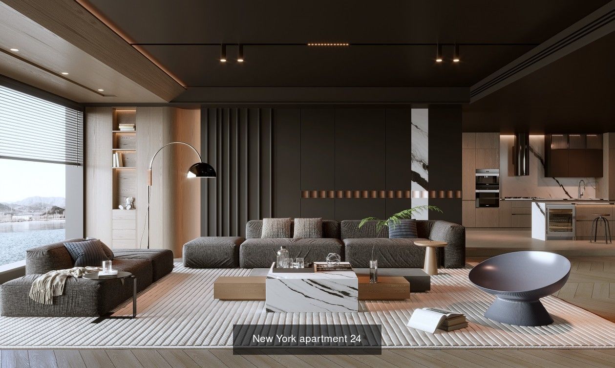 Interior furniture-bedroom furniture-apartment living room 3D Model Collection_36