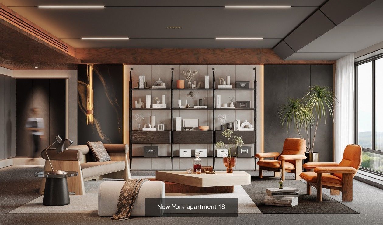 Interior furniture-bedroom furniture-apartment living room 3D Model Collection_43