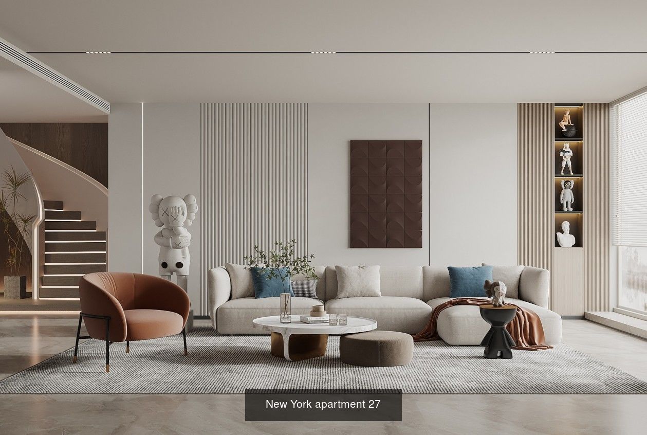 Interior furniture-bedroom furniture-apartment living room 3D Model Collection_33