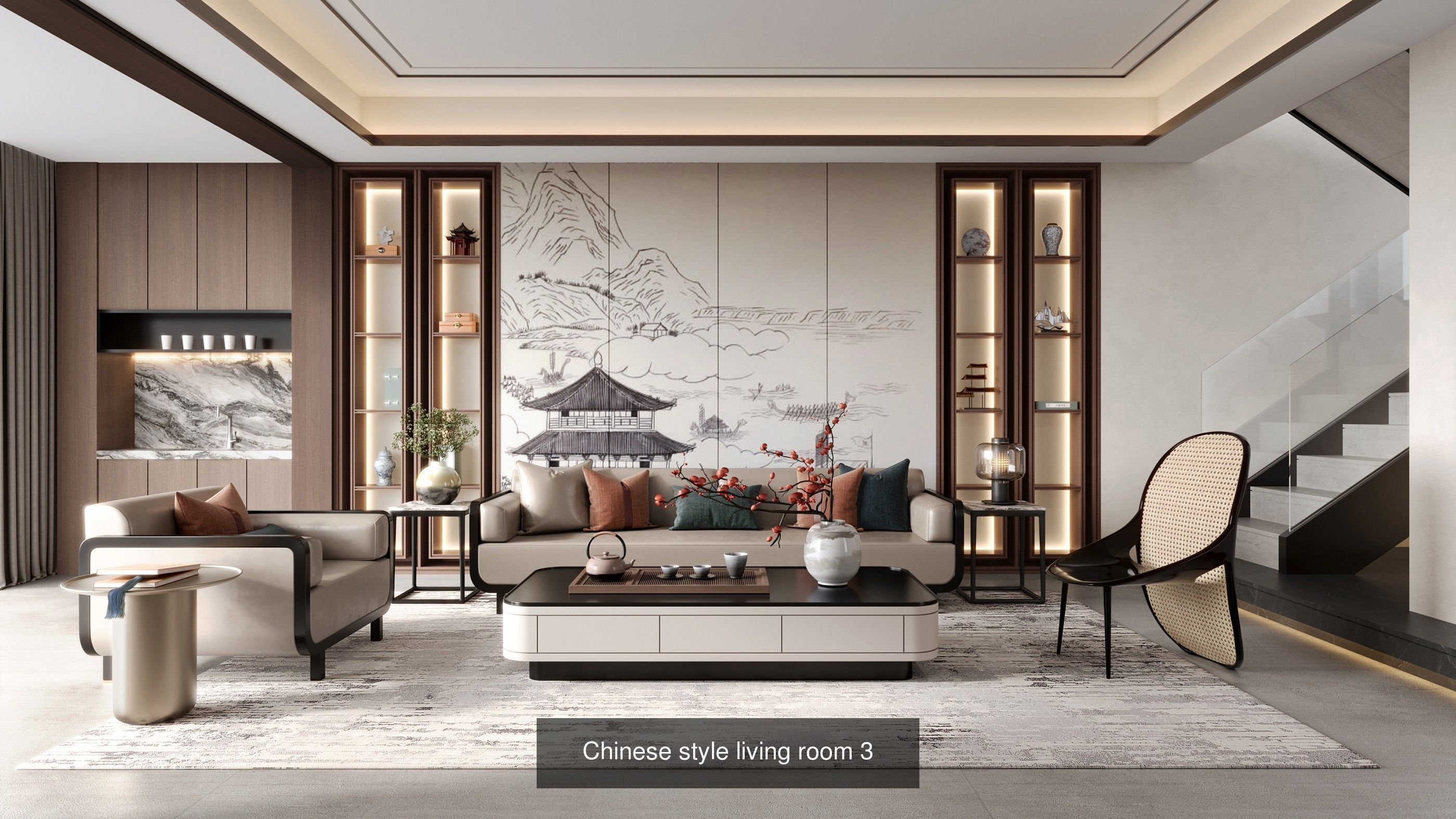 Interior furniture-bedroom furniture-apartment living room 3D Model Collection_30