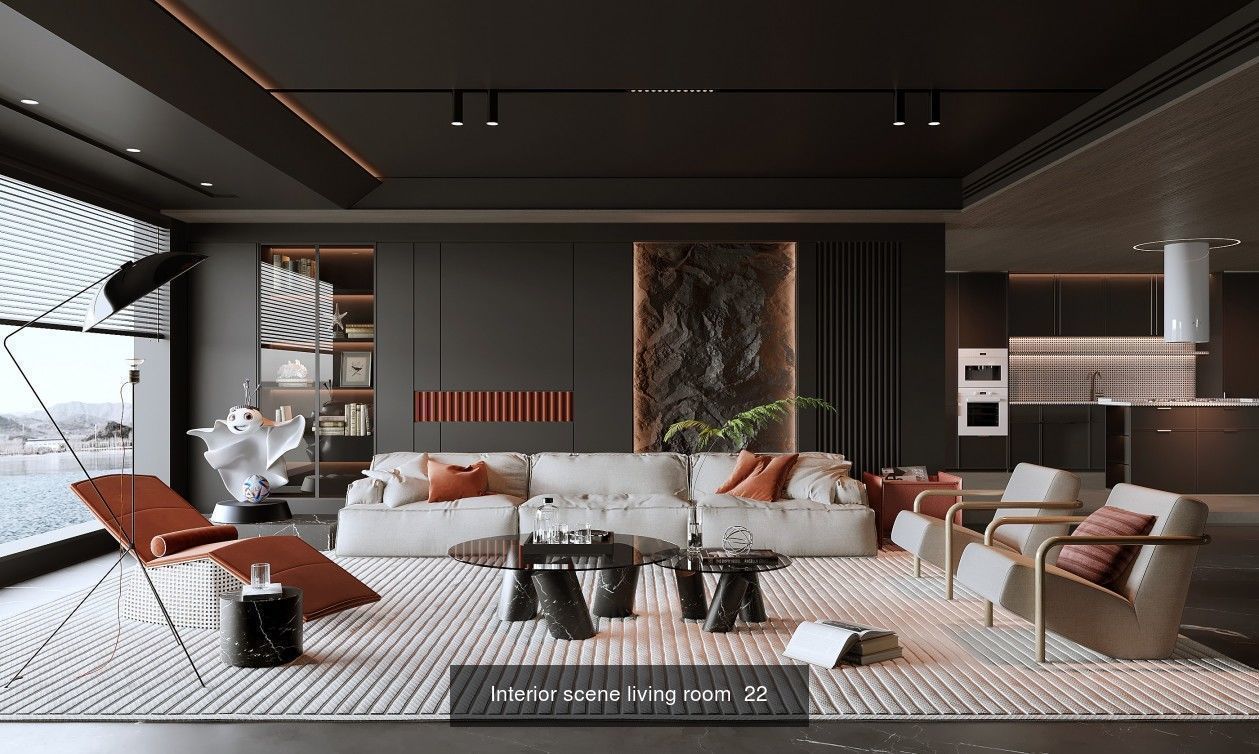 Interior furniture-bedroom furniture-apartment living room 3D Model Collection_38