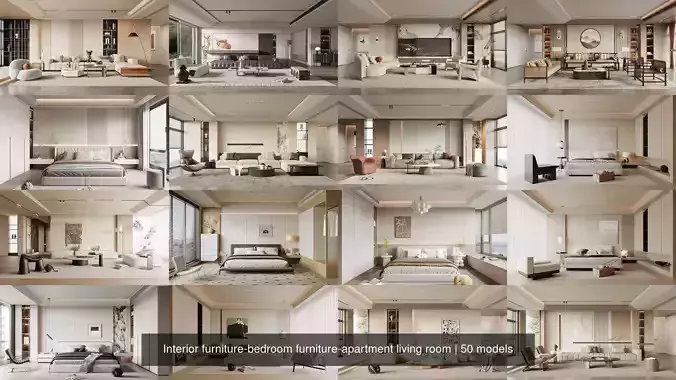 Interior furniture-bedroom furniture-apartment living room 3D Model Collection Interior furniture-bedroom furniture-apartment living room 3D Model Collection