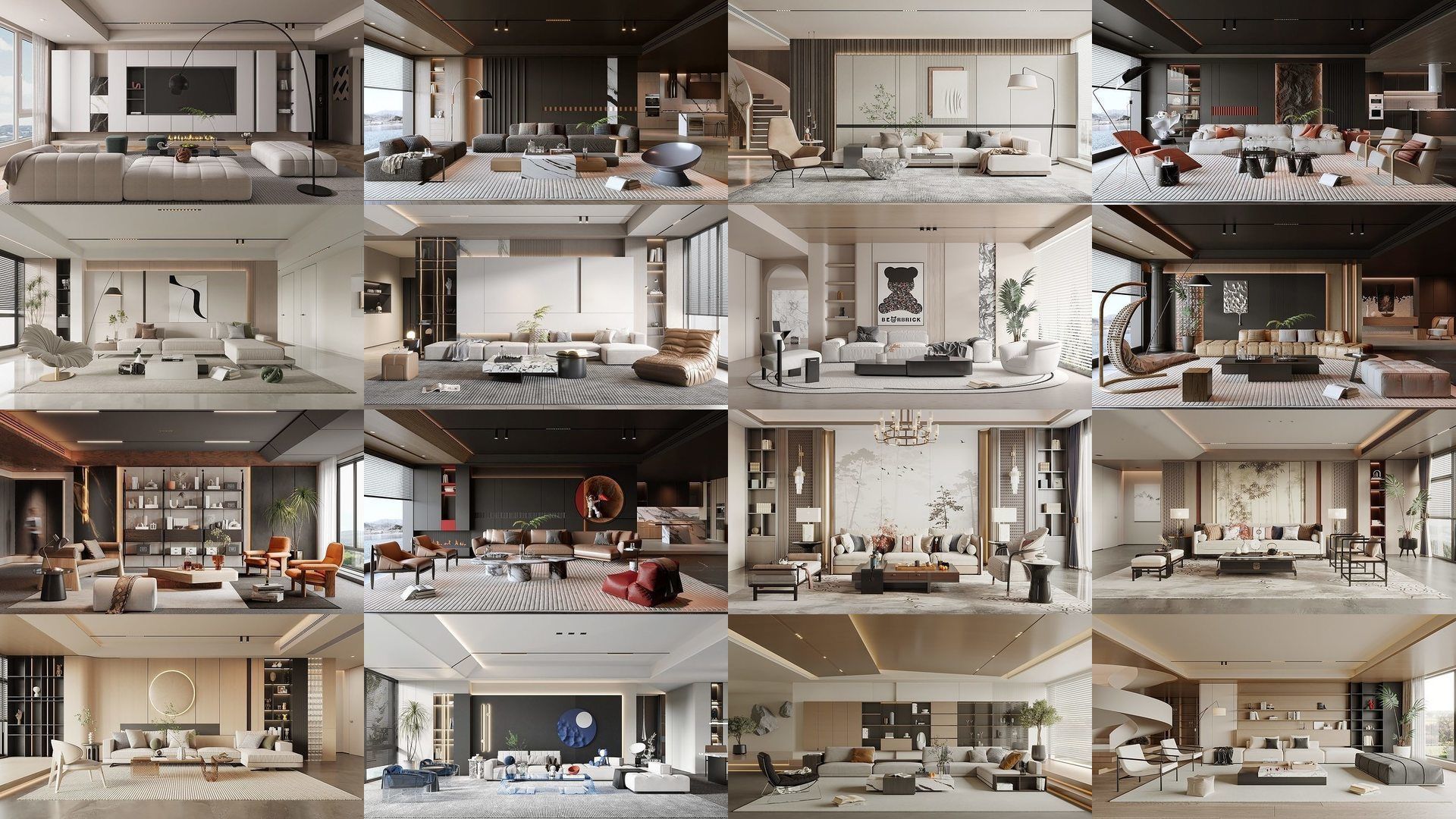 Interior furniture-bedroom furniture-apartment living room 3D Model Collection_2