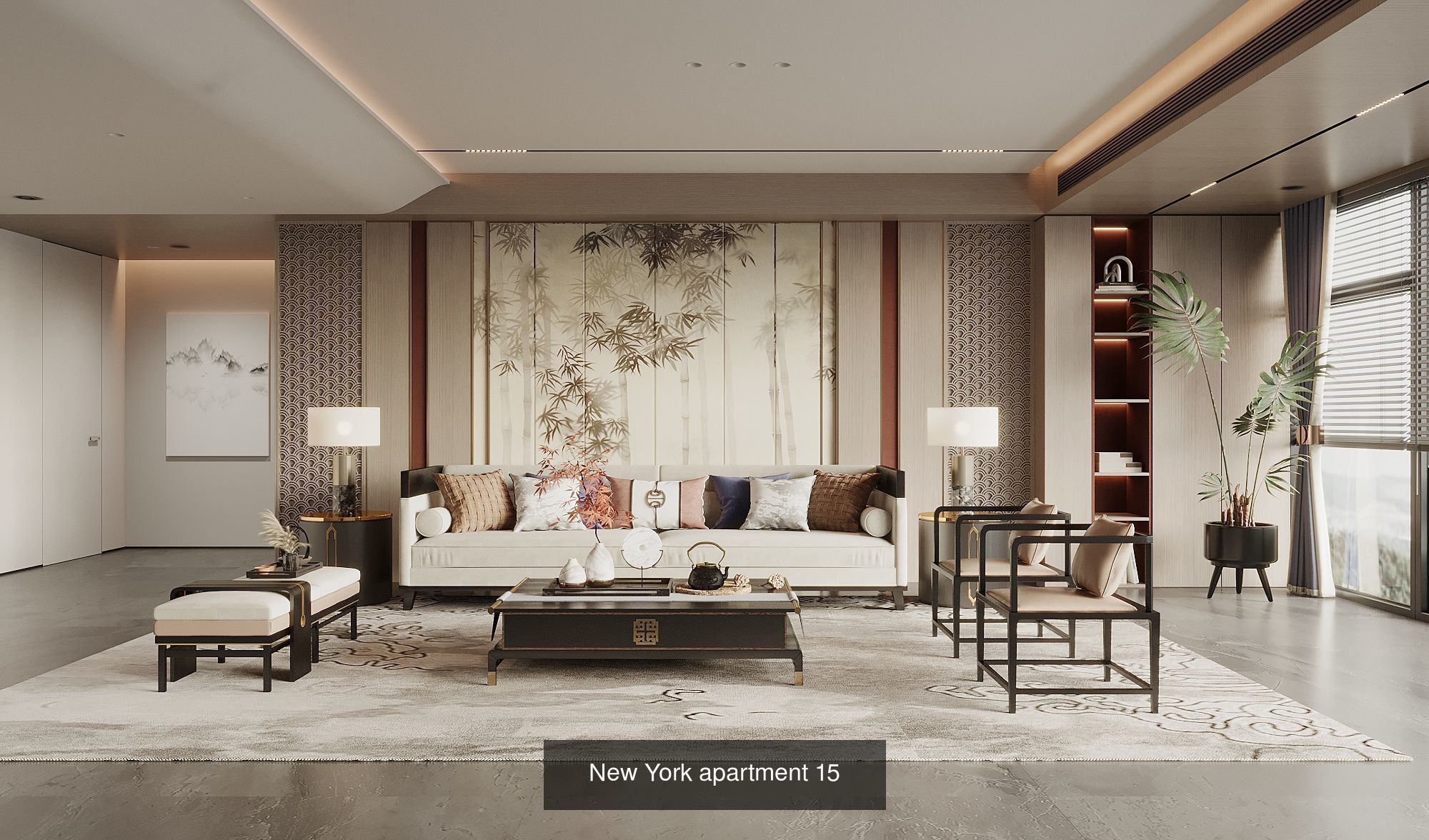 Interior furniture-bedroom furniture-apartment living room 3D Model Collection_46