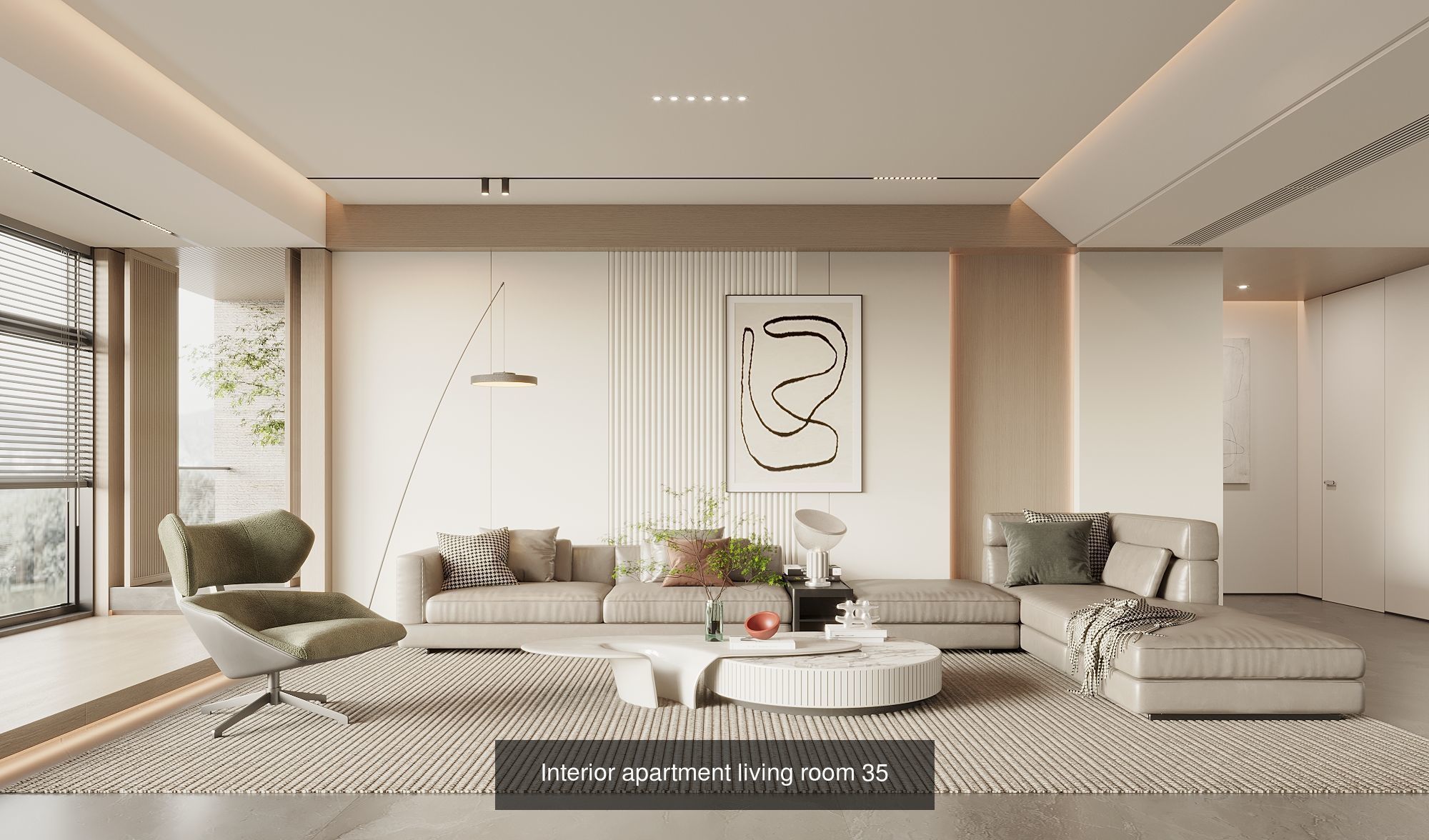 Interior furniture-bedroom furniture-apartment living room 3D Model Collection_24