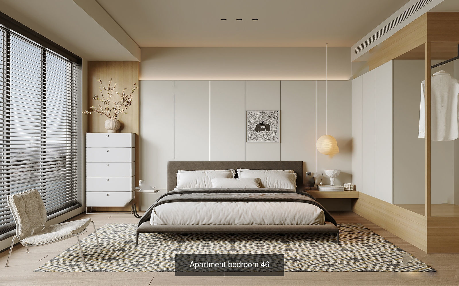 Interior furniture-bedroom furniture-apartment living room 3D Model Collection_12