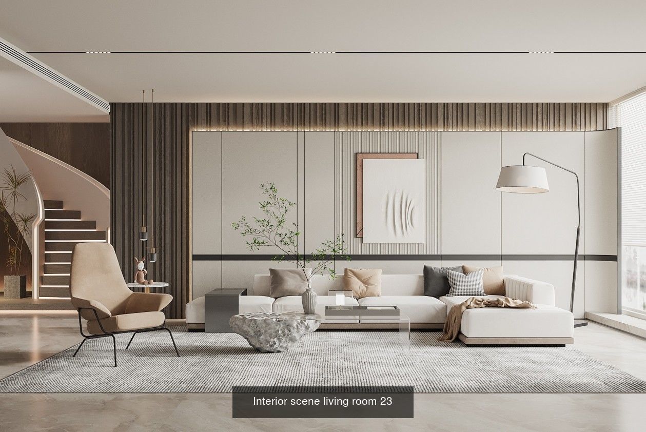 Interior furniture-bedroom furniture-apartment living room 3D Model Collection_37