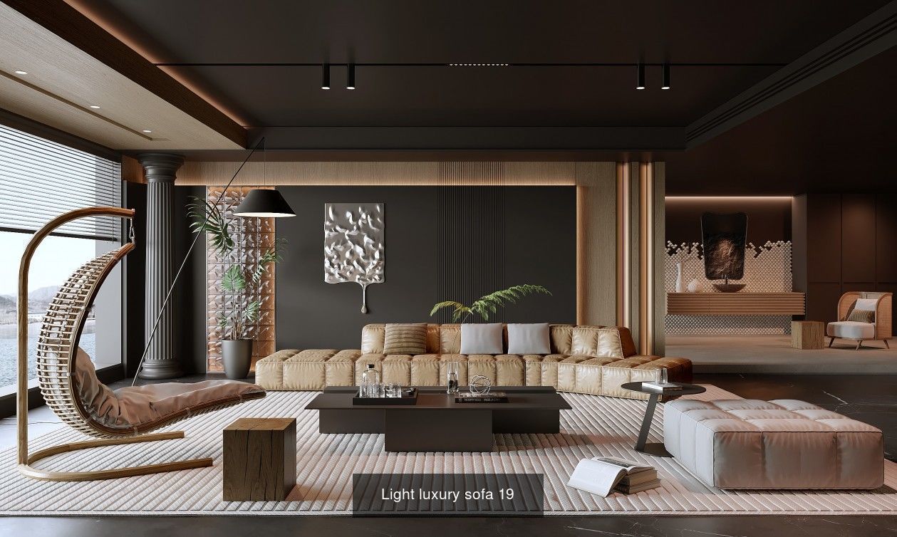 Interior furniture-bedroom furniture-apartment living room 3D Model Collection_42