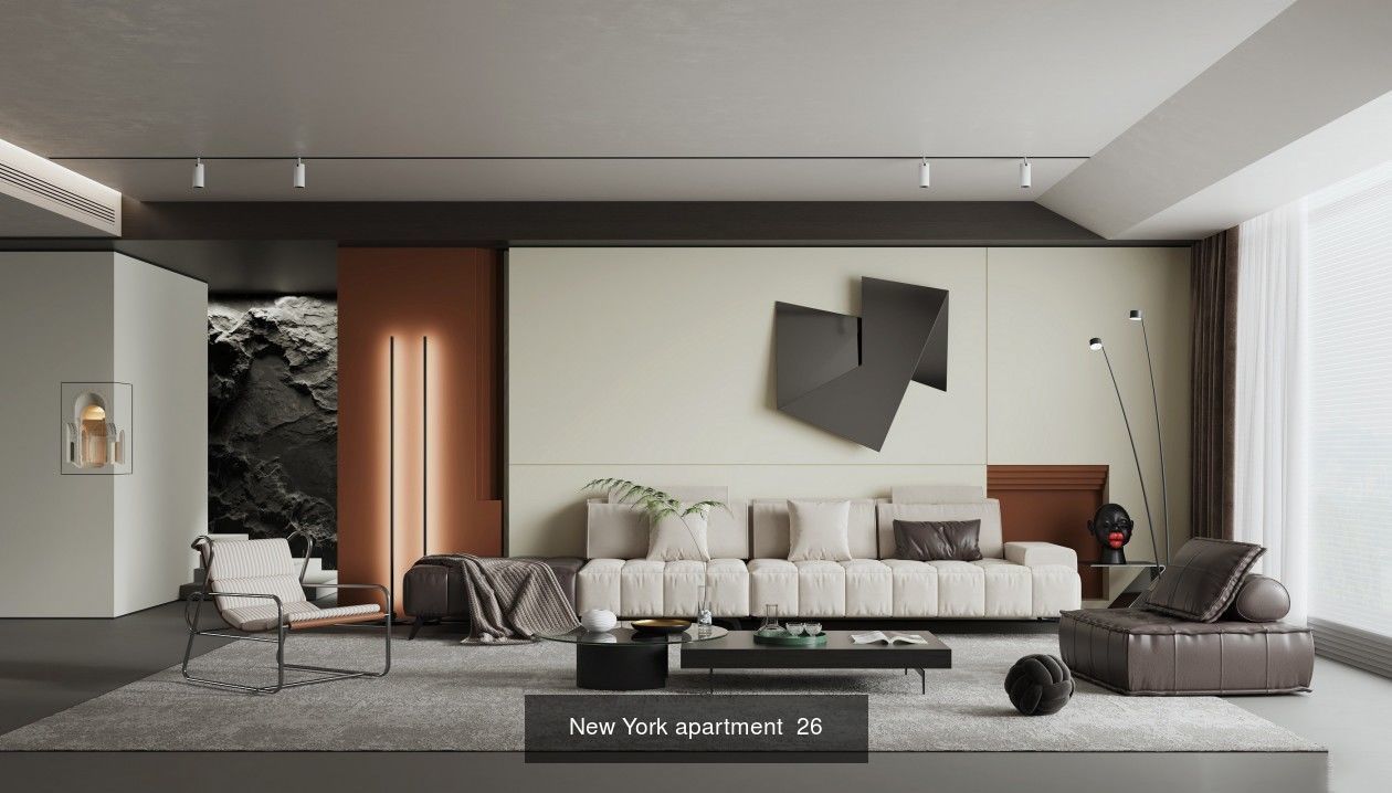 Interior furniture-bedroom furniture-apartment living room 3D Model Collection_34