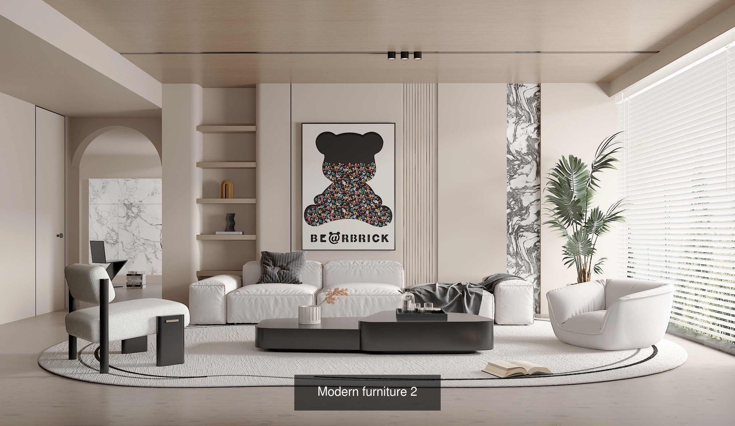 Interior furniture-bedroom furniture-apartment living room 3D Model Collection_41