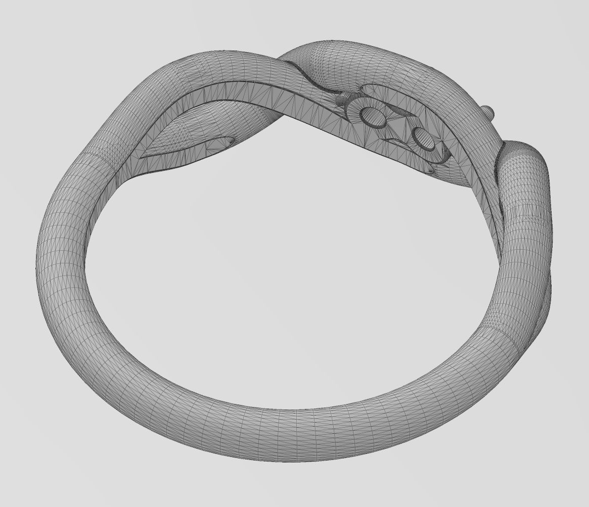 Diamond twisted overlapping knot link ring US sizes 6to10 3D print model_17