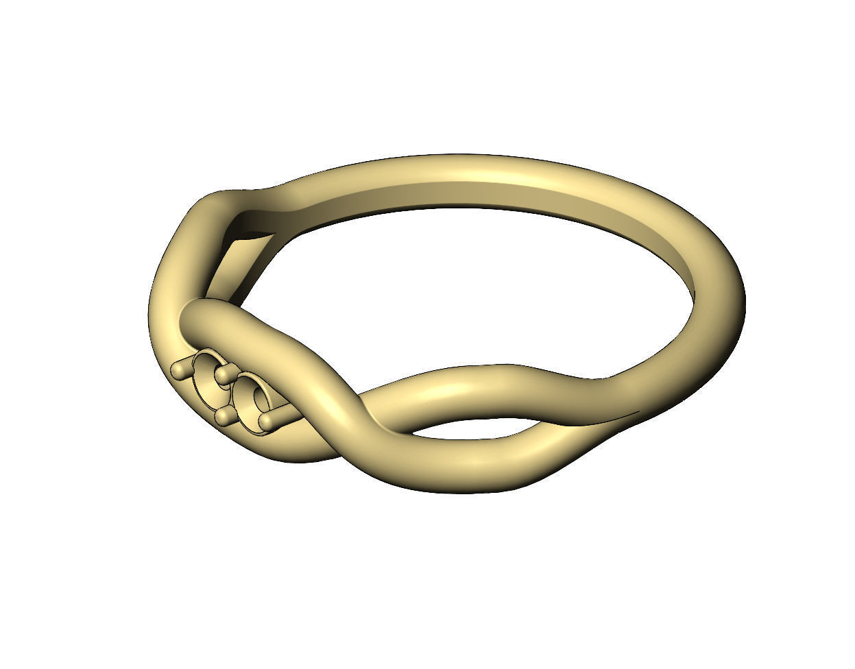 Diamond twisted overlapping knot link ring US sizes 6to10 3D print model_10