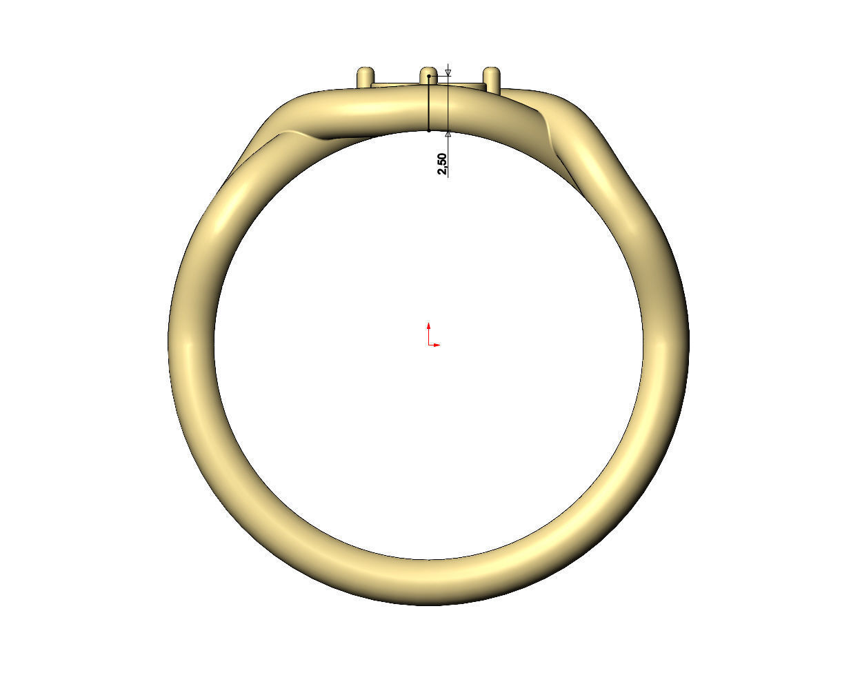 Diamond twisted overlapping knot link ring US sizes 6to10 3D print model_7