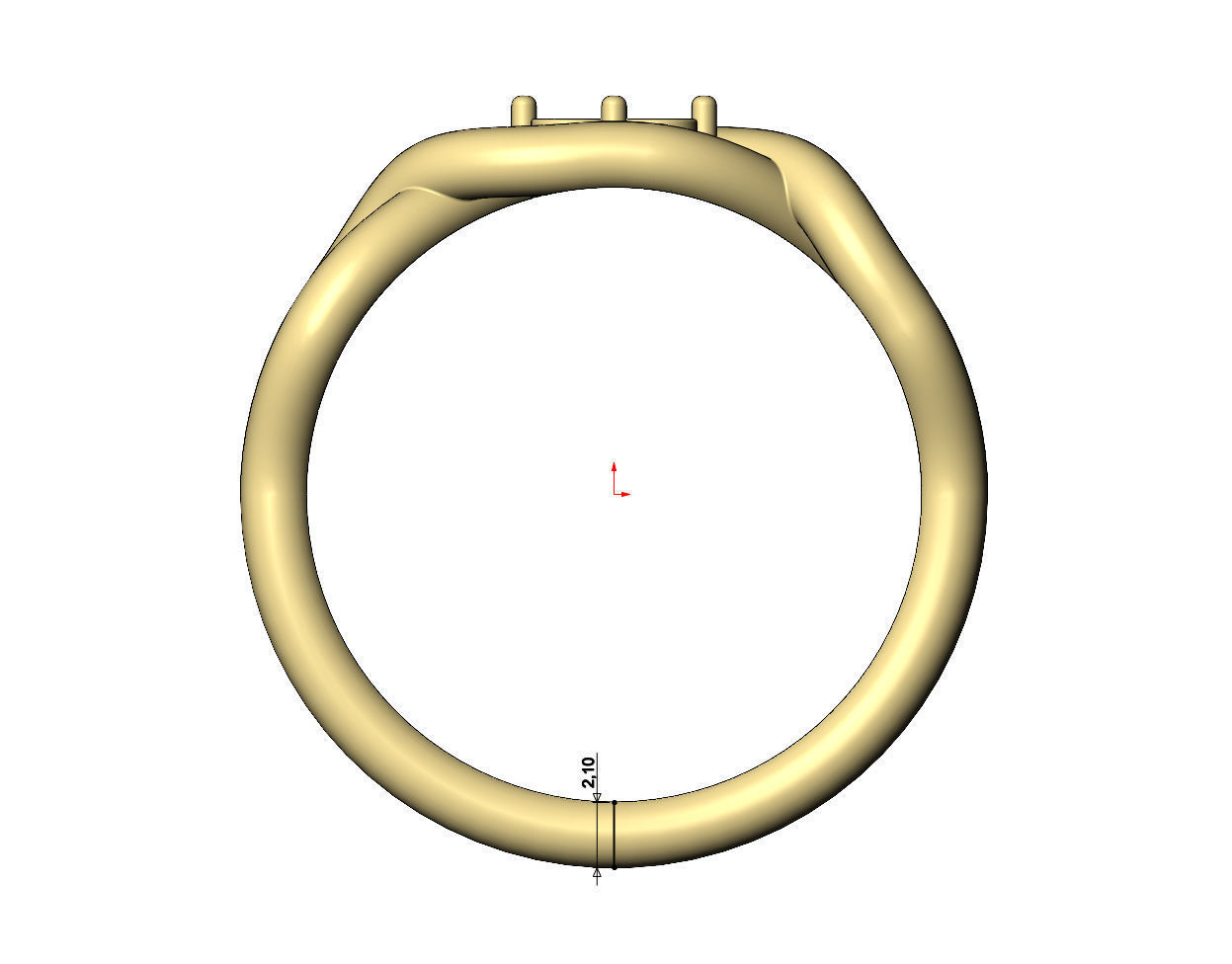 Diamond twisted overlapping knot link ring US sizes 6to10 3D print model_8
