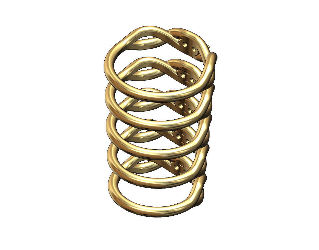 Diamond twisted overlapping knot link ring US sizes 6to10 3D print model_4