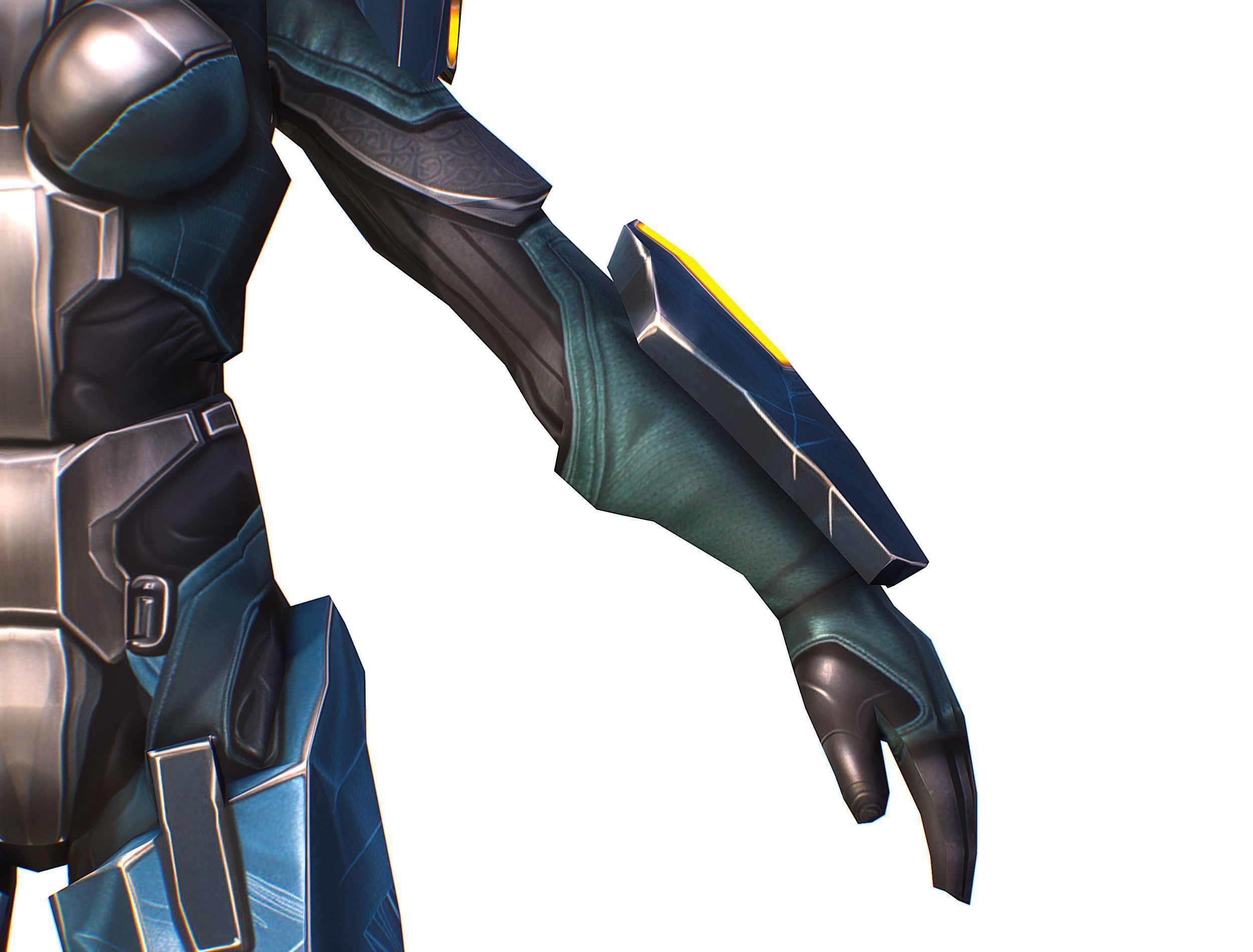 Cartoon Sci-Fi Cyborg Drone Trooper Soldier Low-poly 3D model_20