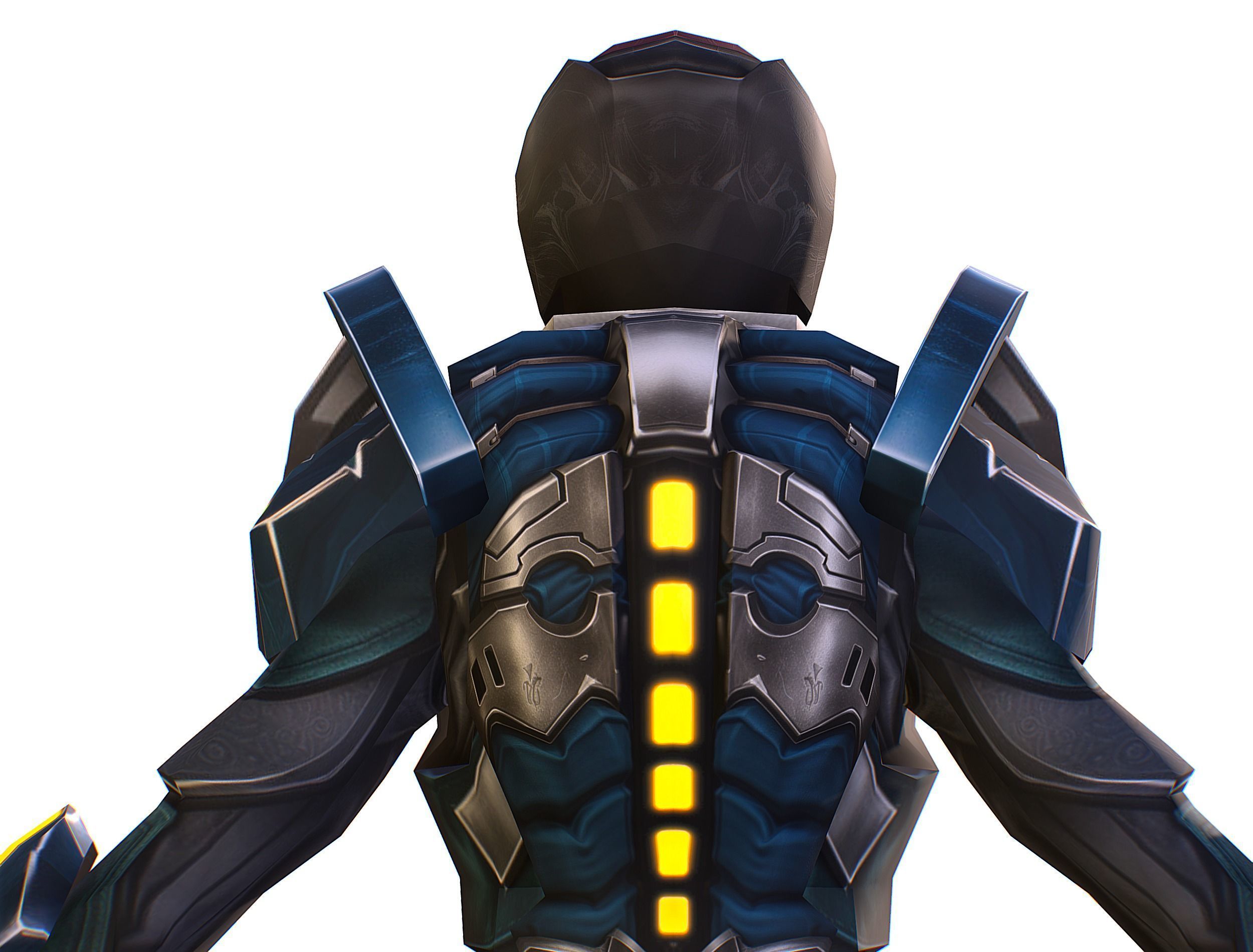 Cartoon Sci-Fi Cyborg Drone Trooper Soldier Low-poly 3D model_24