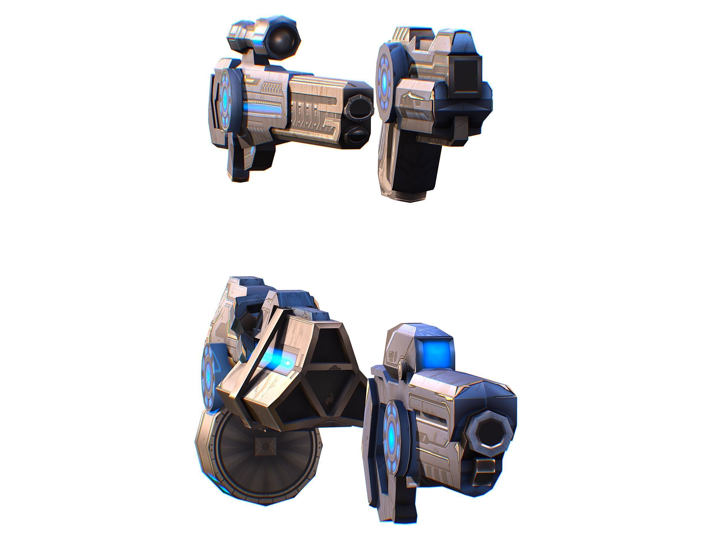 Weapons Set 4 Gun Pistol Assault rifle Sniper rifle machine gun 3D Model Collection_3