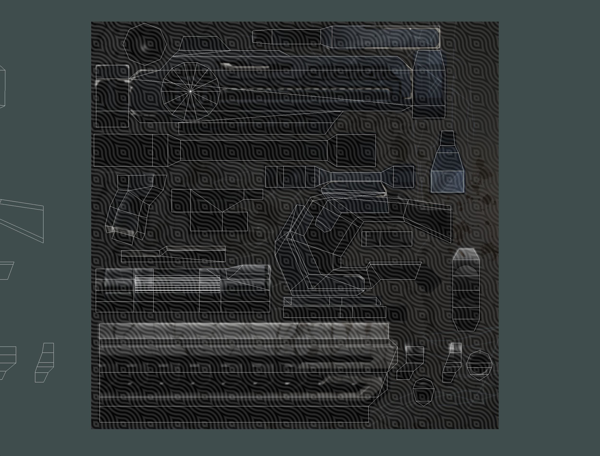 Weapons Set 4 Gun Pistol Assault rifle Sniper rifle machine gun 3D Model Collection_86