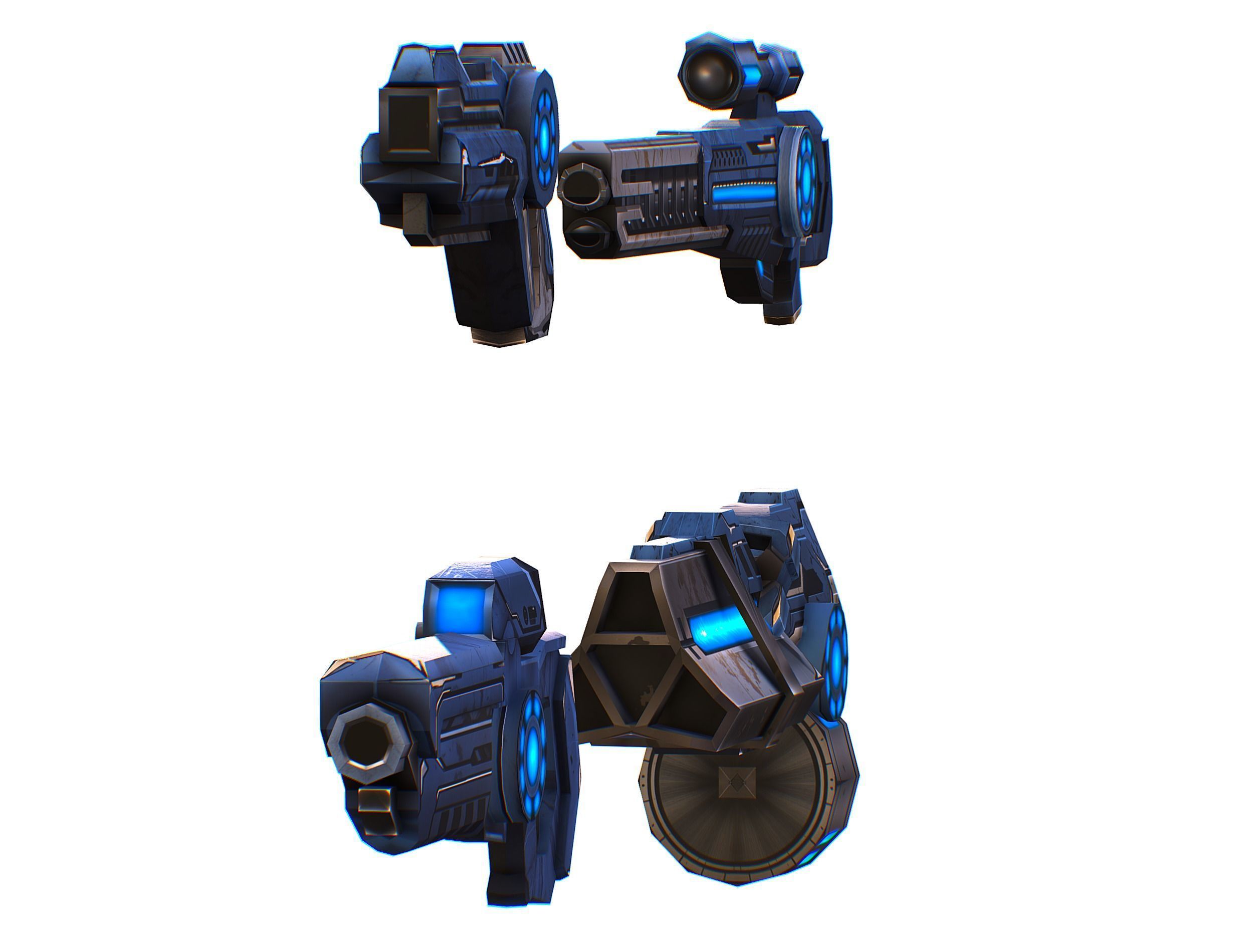 Weapons Set 4 Gun Pistol Assault rifle Sniper rifle machine gun 3D Model Collection_5