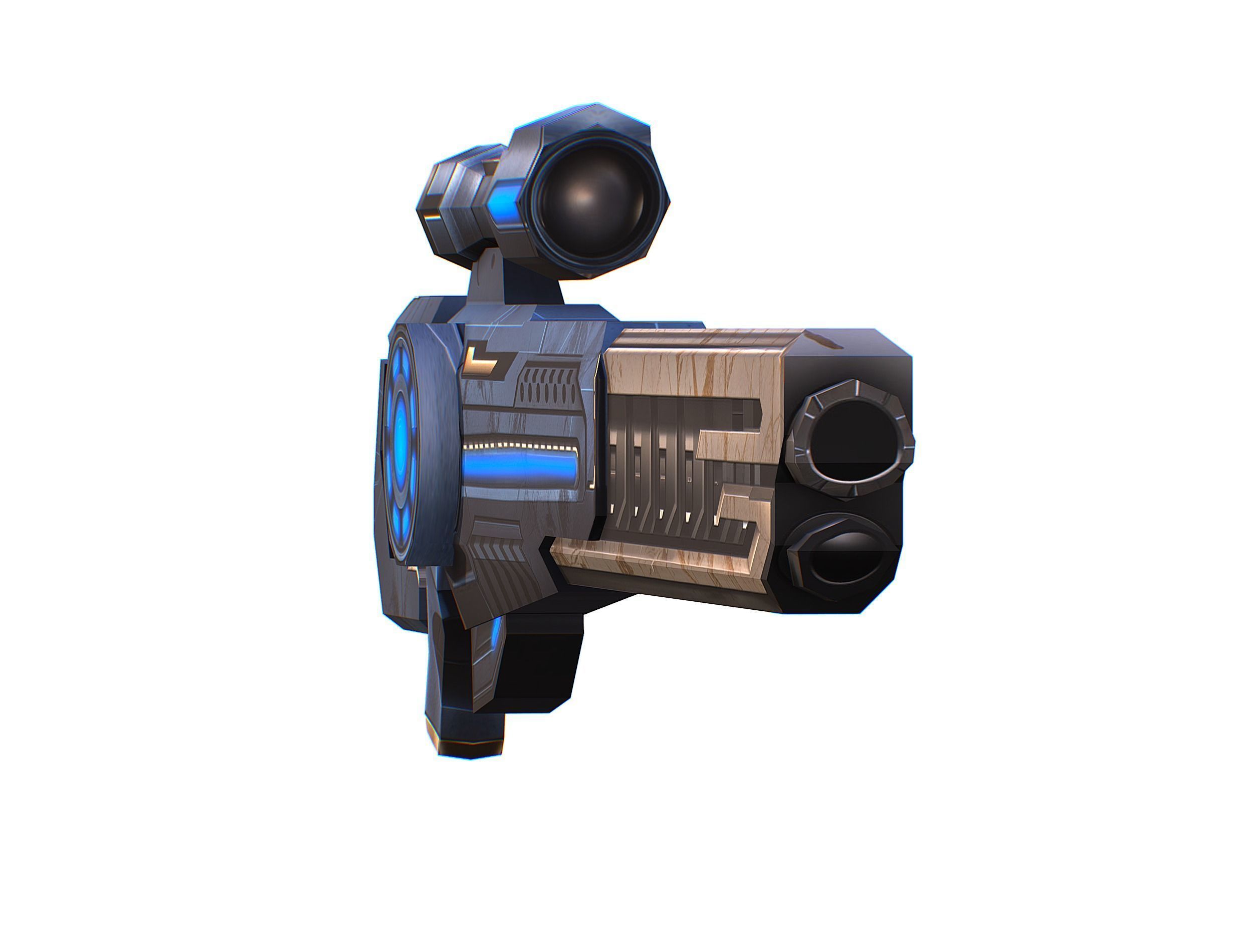 Weapons Set 4 Gun Pistol Assault rifle Sniper rifle machine gun 3D Model Collection_9