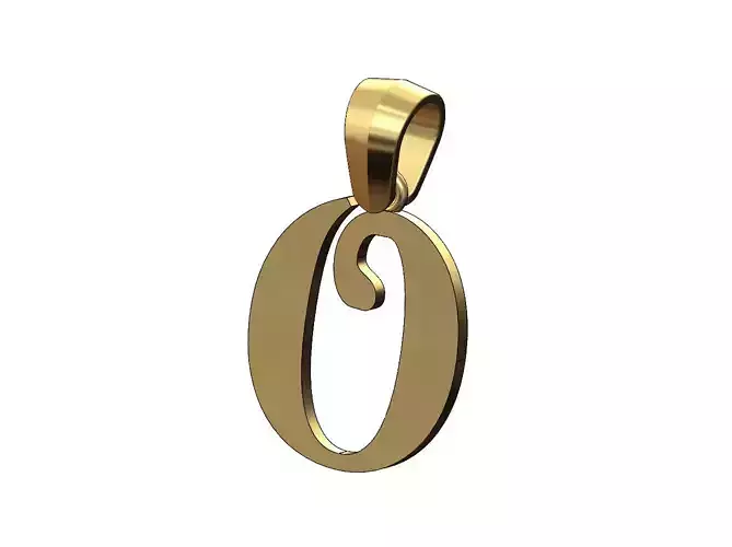 O letter initial berkshire swash font pendant charm bail