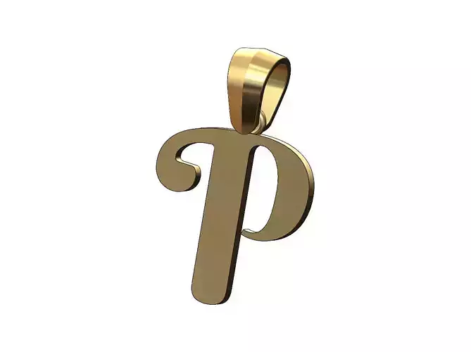 P letter initial berkshire swash font pendant charm bail
