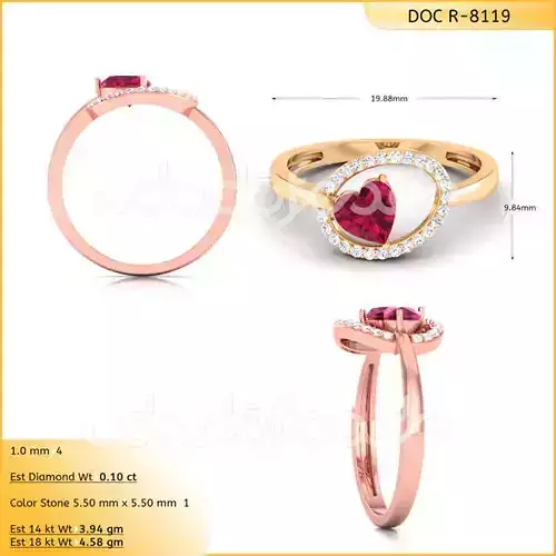 DIAMONDS RING -WITH HEART DOC-R8119
