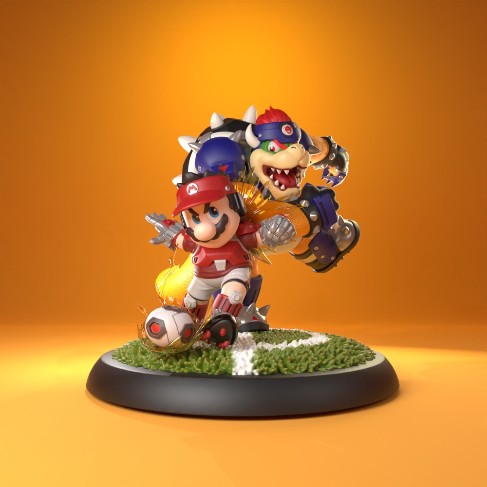 Striker Duo Mario and Bowser 3D print model_2
