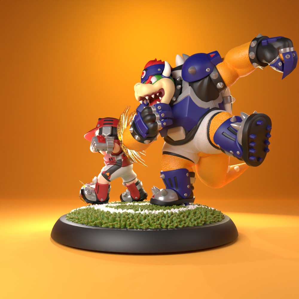 Striker Duo Mario and Bowser 3D print model_5