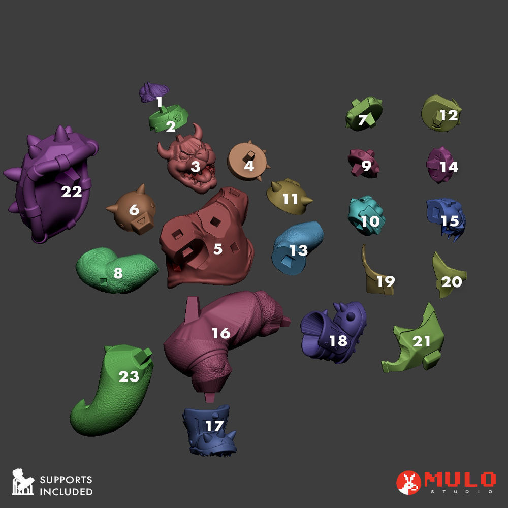 Striker Duo Mario and Bowser 3D print model_9