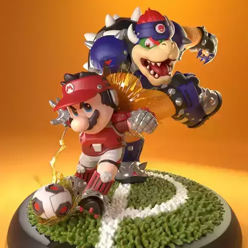 Striker Duo Mario and Bowser 3D print model