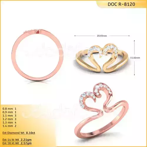 DIAMONDS RING -WITH HEART DOC-R8120
