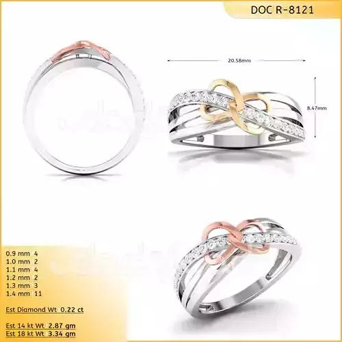 Light Weight Gold Diamond Ring DOC-R8121