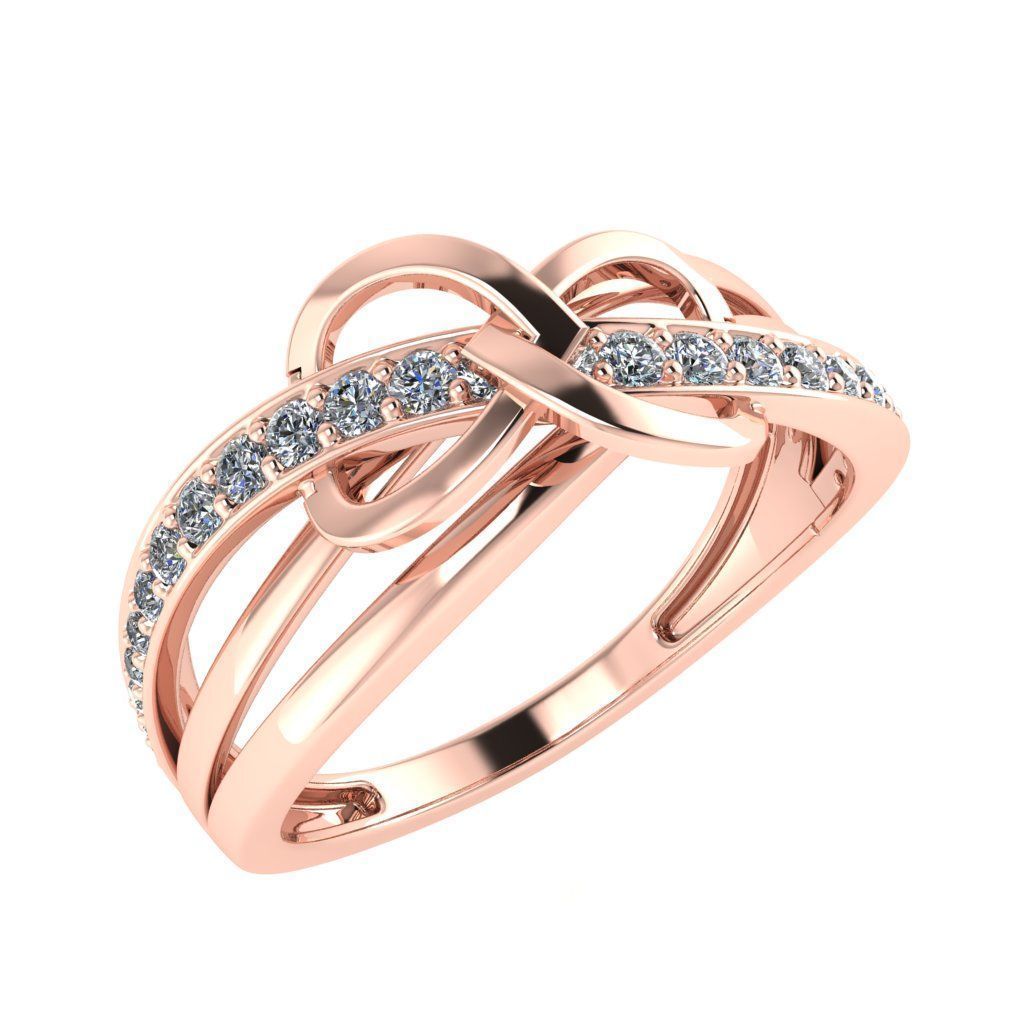Light Weight Gold Diamond Ring DOC-R8121 3D print model_1
