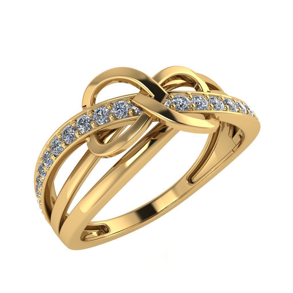 Light Weight Gold Diamond Ring DOC-R8121 3D print model_3