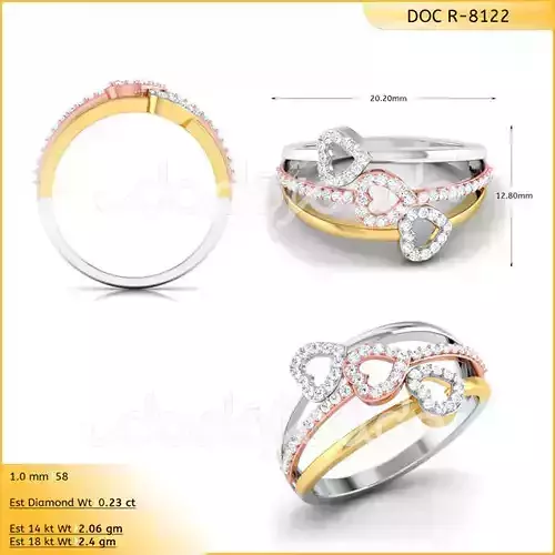 Light Weight Gold Diamond Ring DOC-R8122