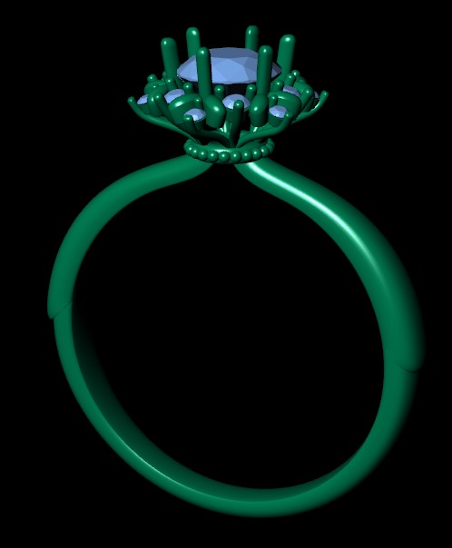 Women diamond engagement ring 3d render 3D print model_4