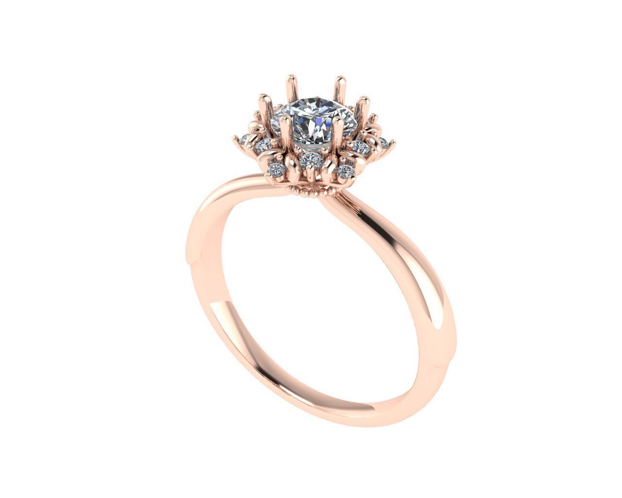 Women diamond engagement ring 3d render 3D print model_1