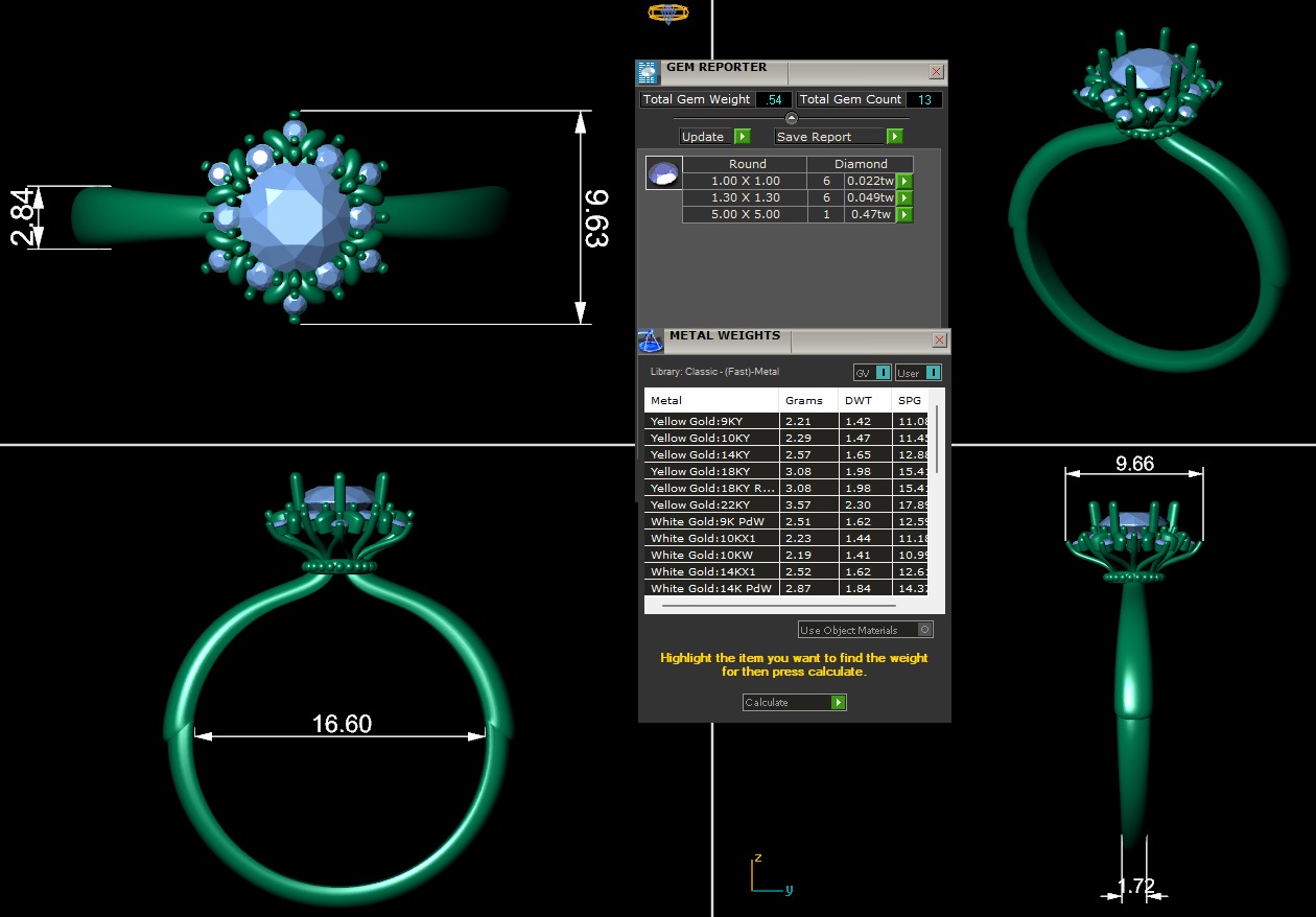 Women diamond engagement ring 3d render 3D print model_3