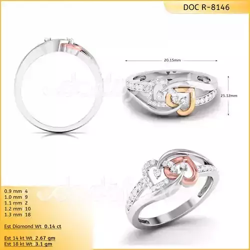 DIAMONDS RING -WITH HEART DOC-R8146