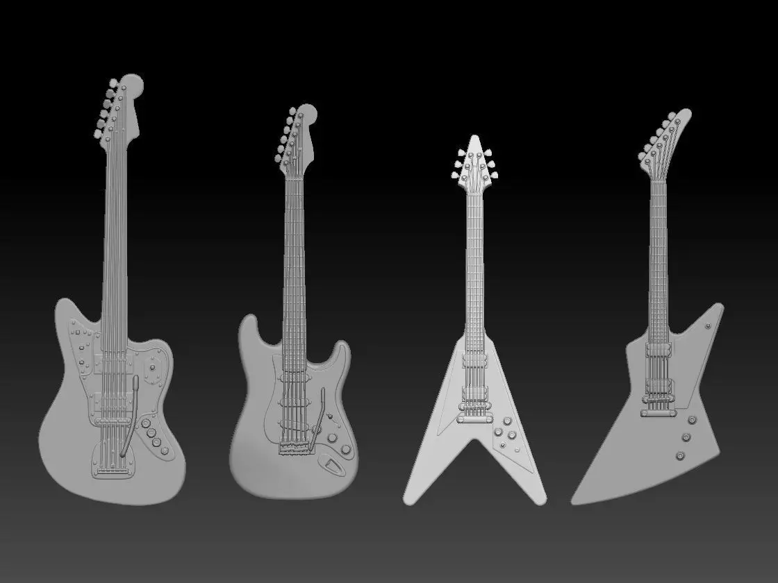 rockband guitar props 3D print model_0