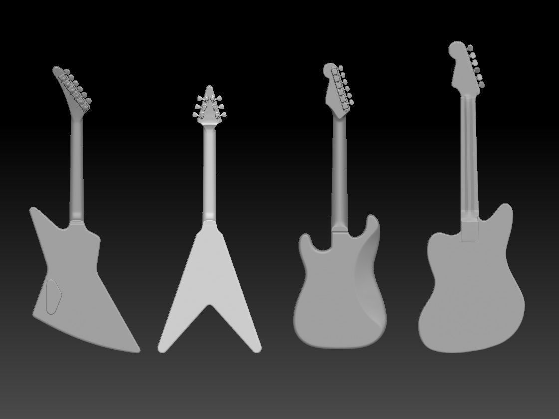 rockband guitar props 3D print model_1