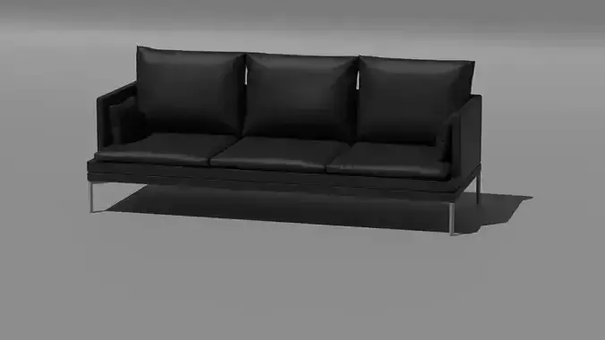 Modern black lether couch 