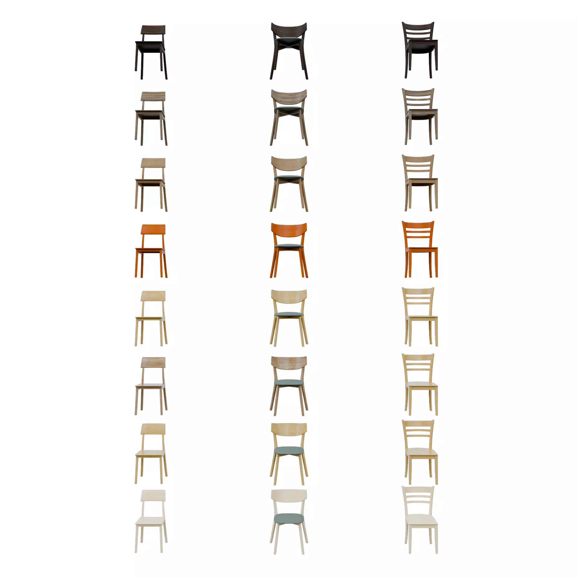 Wooden Chairs High Quality 3D Models Blender FBX OBJ Free 3D model