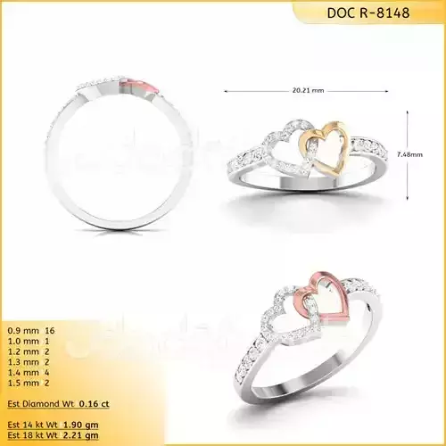 DIAMONDS RING -WITH HEART DOC-R8148