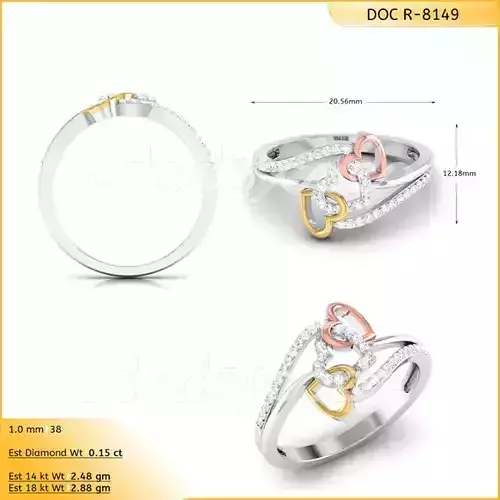DIAMONDS RING -WITH HEART DOC-R8149