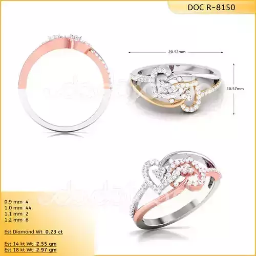DIAMONDS RING -WITH HEART DOC-R8150