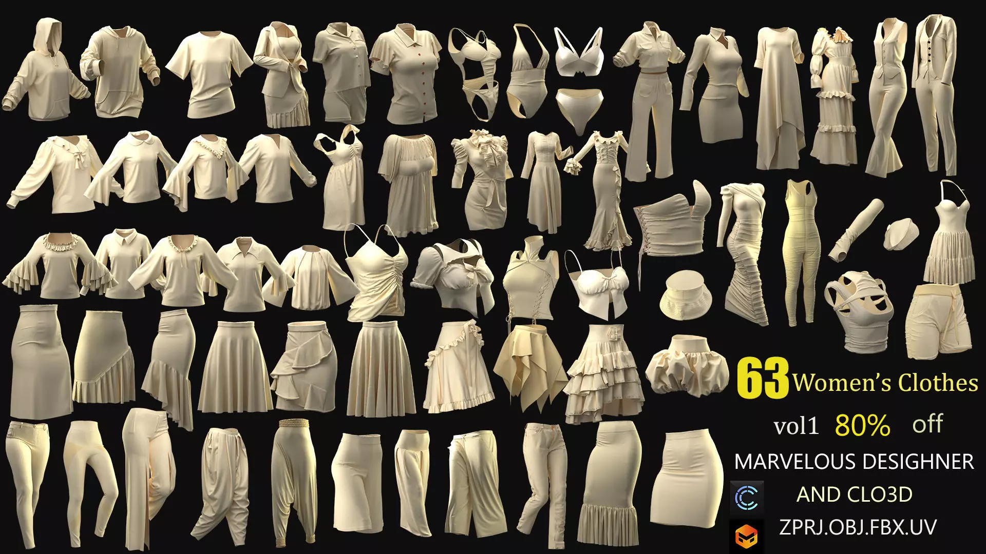 63clothes for women 3D model_0