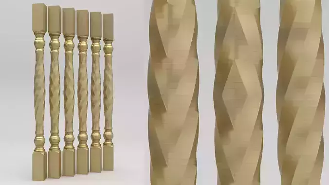 Carved Baluster 3D model